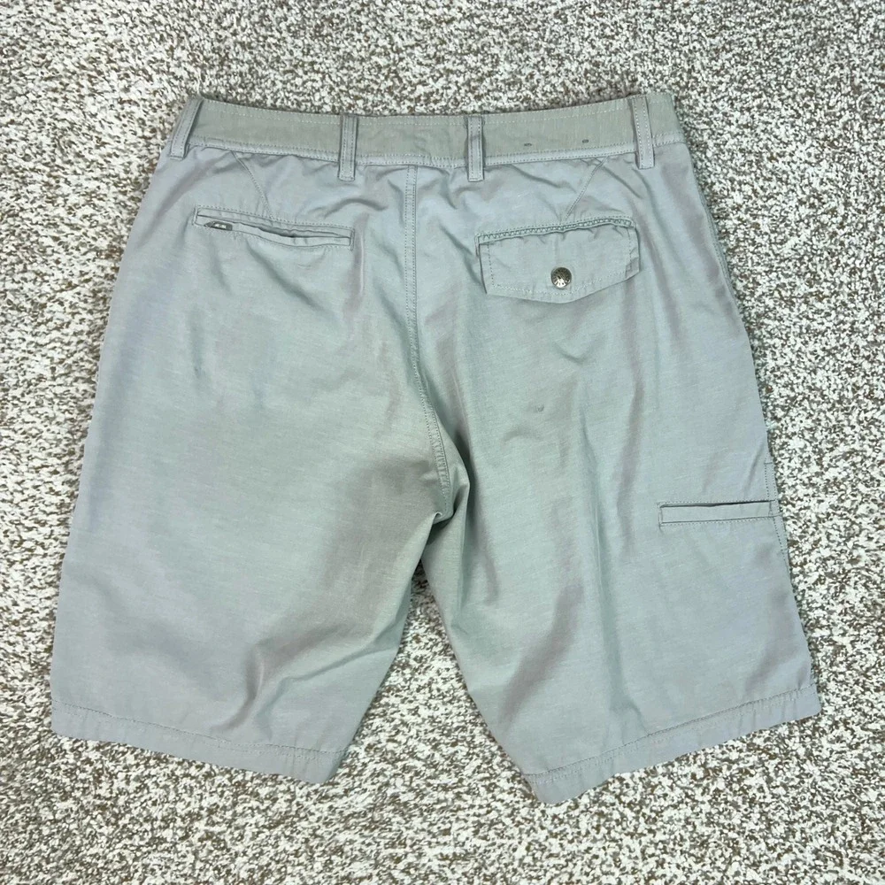 Linksoul Shorts Mens 31 Gray Stretch Golf Casual Utility Pockets Comfort Logo